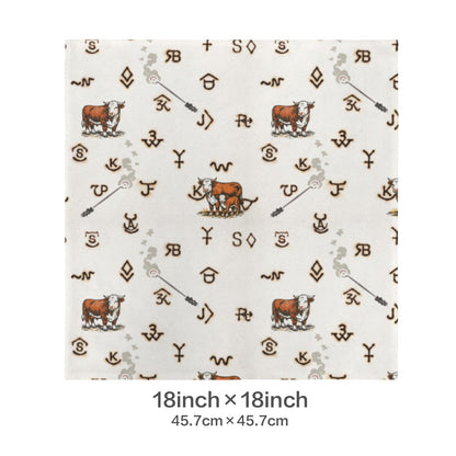 Baha Ranch Hereford Brands Velvety Soft Pillow Cover Made in America
