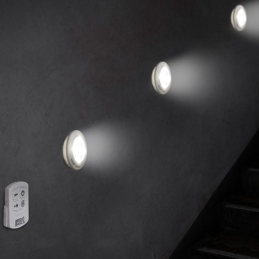 3-Pack: Bright Basics Ultra Thin Wireless LED Puck Lights with Remote Control