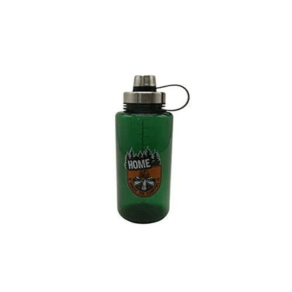 Ozark Trail 32oz Green BPA Free Plastic Water Bottle with Screw-on Lid, Campfire Design