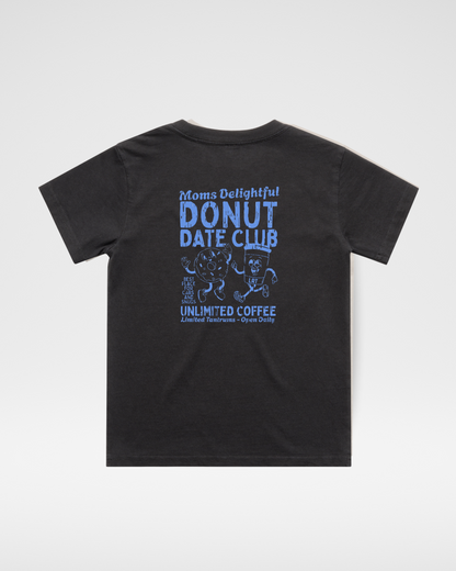 MOMS DONUT DATE CLUB TEE - FADED BLACK
