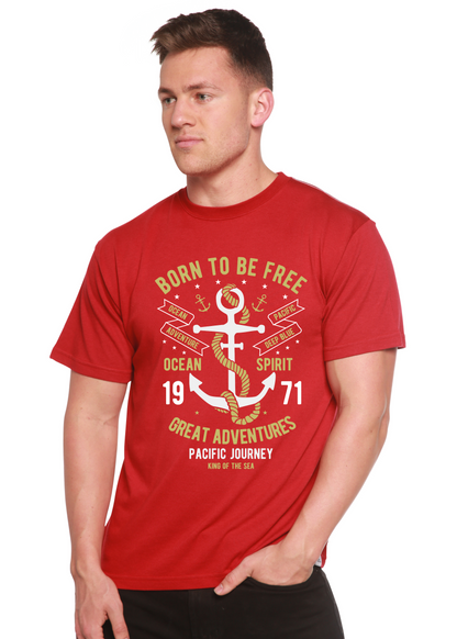 Born To Be Free Men's Bamboo Viscose/Organic Cotton Short Sleeve Graphic T-Shirt