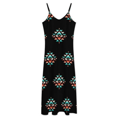 Baha Ranch Southwestern Aztec Western Maxi Dress