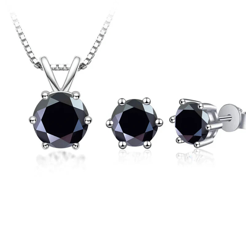 3Ct Moissanite Necklace Earrings Set 925 Sterling Silver GRA Cert Wedding