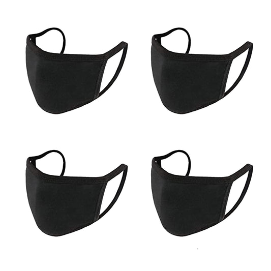 4-Pack: Washable & Reusable 2-Ply Cotton Fabric Reversible Face Mask