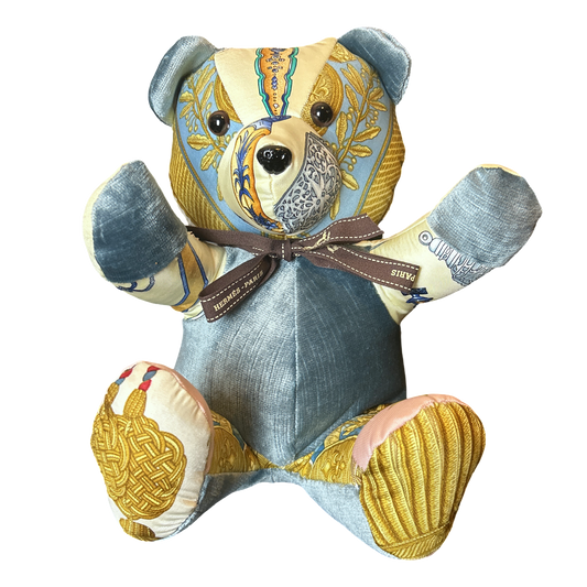 Qu’Importe le Flacon Vintage Silk Scarf Tender Teddy Bear