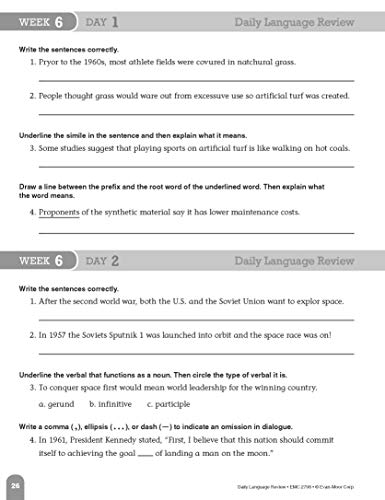 Evan-Moor Daily Language Review, Grade 8 Actvities Homeschoo