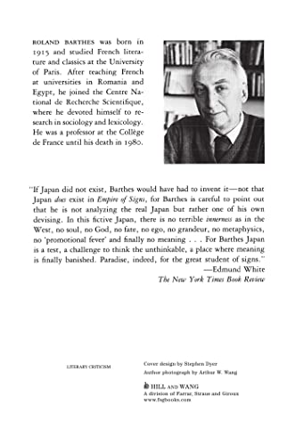 Empire of Signs by Barthes, Roland