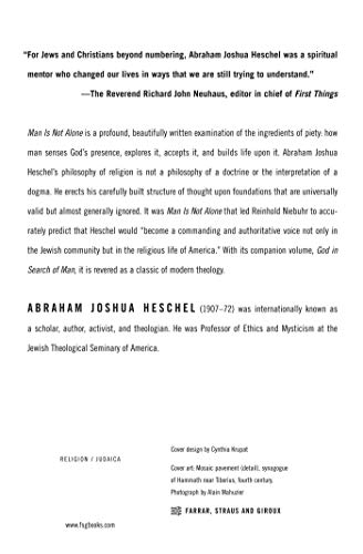 Man Is Not Alone : A Philosophy of Religion by Heschel, Abra