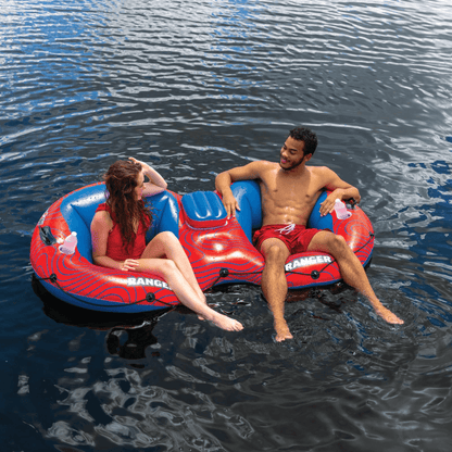 WOW Watersports Ranger 2-Person River Tube with Mesh Bottom and Cup
