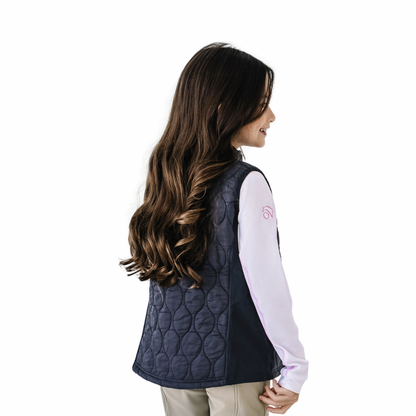 Kids' Quilted Hybrid Puffer Vest - Black