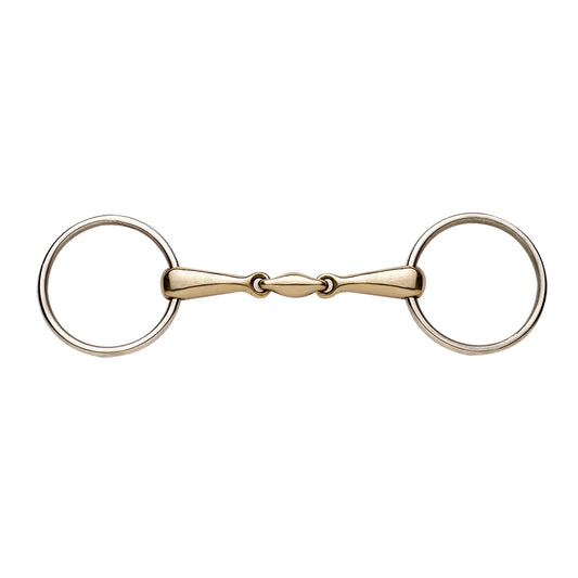 18mm Elite German Silver Peanut Mouth Snaffle with Stainless Steel Rings