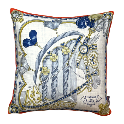 Harnais de Coeur Vermillion Vintage Cashmere & Silk Scarf Pillow 17"