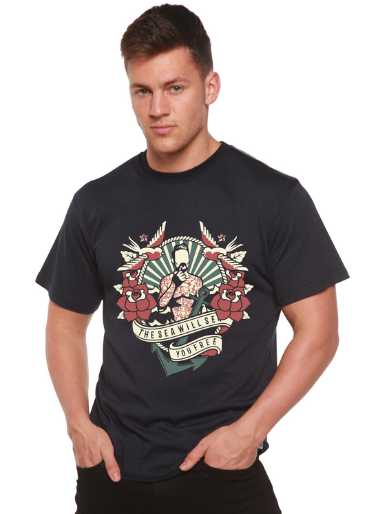 The Sea Will Spun Bamboo® Men's Bamboo Viscose/Organic Cotton Short Sleeve Graphic T-Shirt