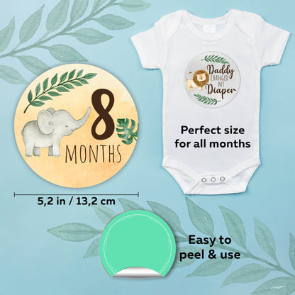 Baby Milestone Stickers Set of 24 - Safari