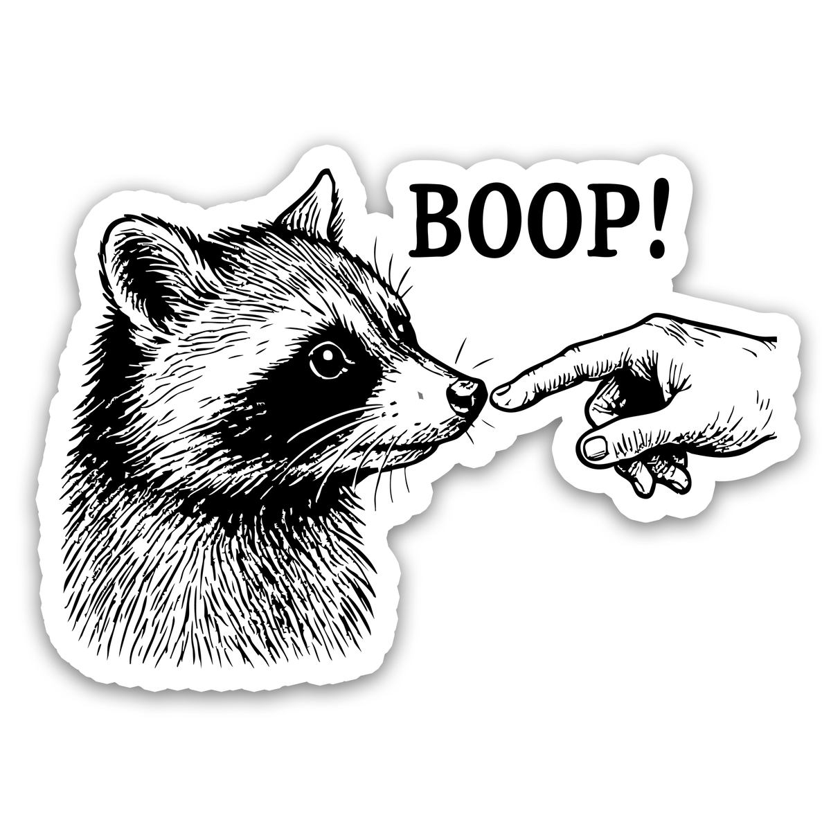 Raccoon Nose Boop Sticker