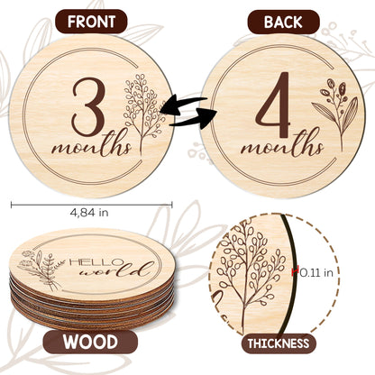 Wooden Baby Milestone Cards- Boho