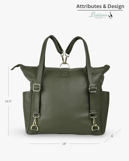 The Lillian Diaper Bag - Palmetto