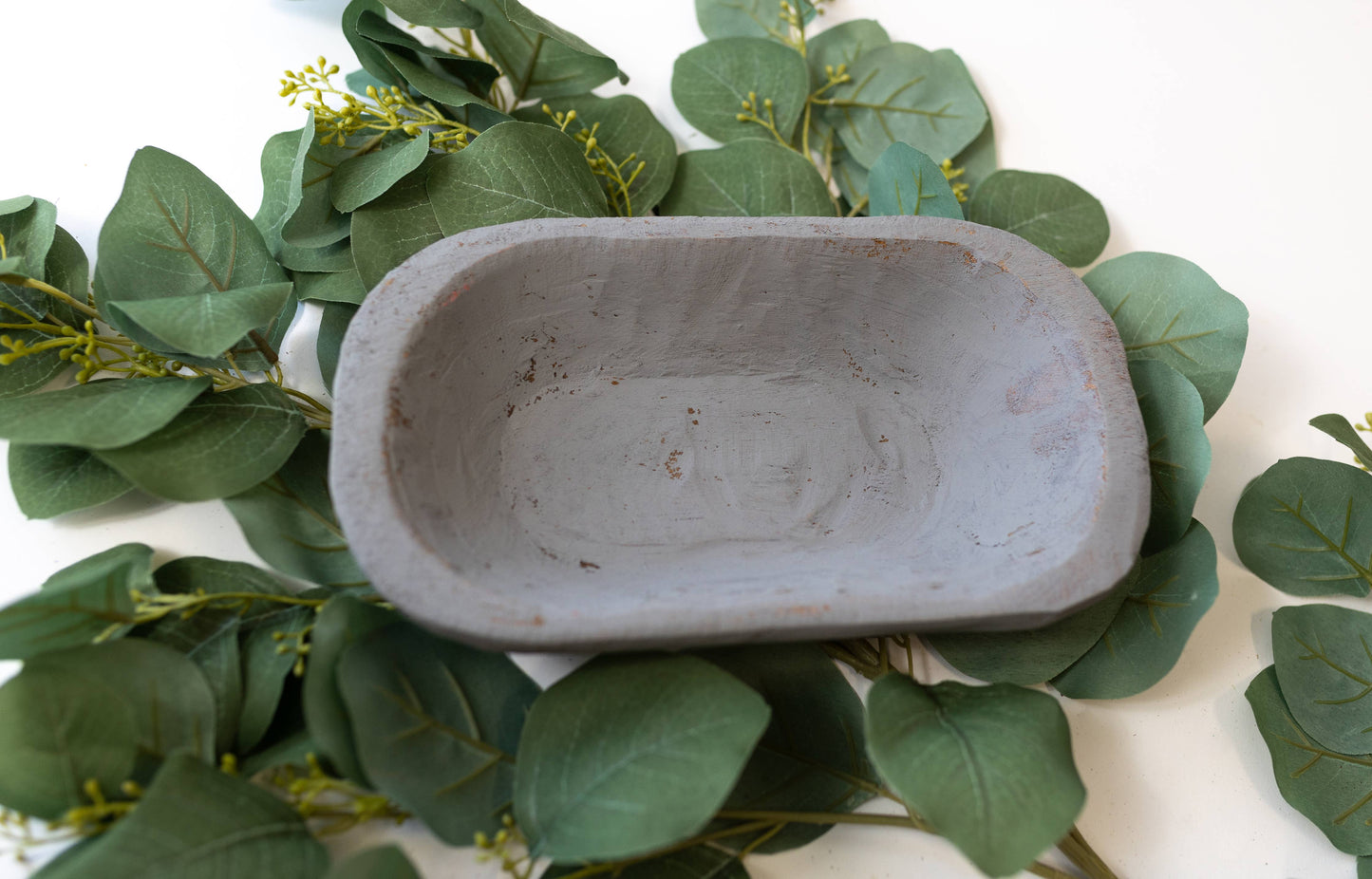 Rustic Hand-Carved Wooden Dough Bowl – Decorative Farmhouse Centerpiece