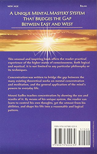 Concentration a Guide to Mental Mastery by Sadhu, M.