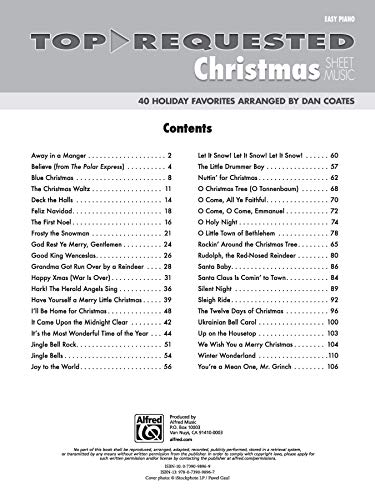 Top-Requested Christmas Sheet Music: Easy Piano (Top-Request