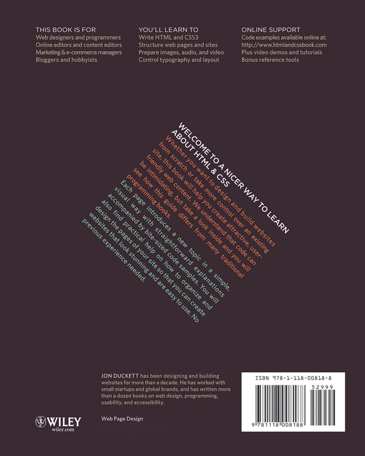 HTML and CSS: Design and Build Websites by Duckett, Jon