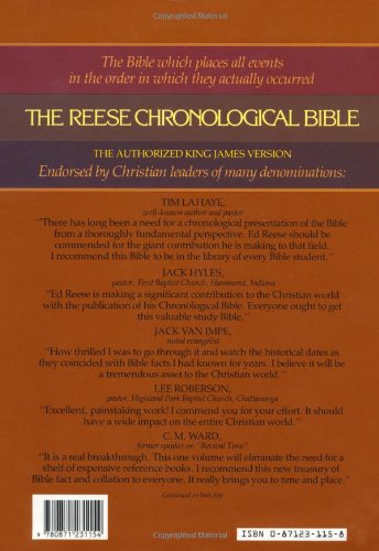 The Reese Chronological Bible by Reese, Edward