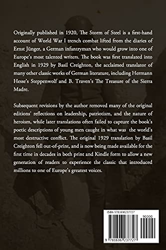 The Storm of Steel: Original 1929 Translation by J?nger, Ern