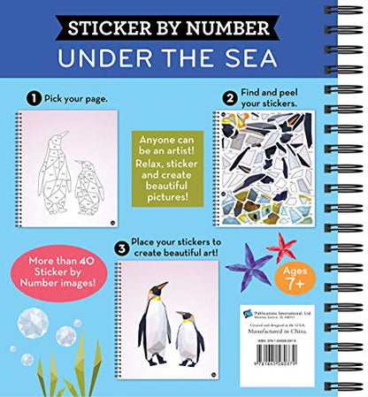 Brain Games - Sticker by Number: Under the Sea - 2 Books in