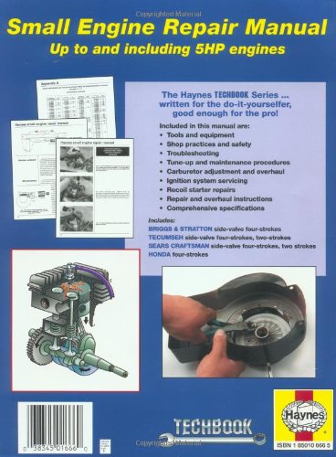 Small Engine Repair Haynes TECHBOOK for 5HP and Less by Curt