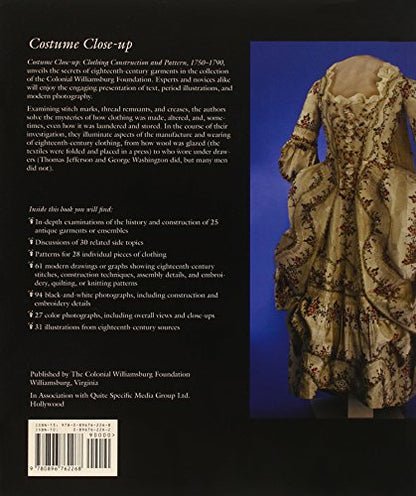 Costume Close Up: Clothing Construction and Pattern, 1750-17