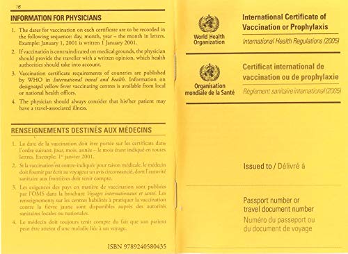 International Certificate of Vaccination with Vinyl Document