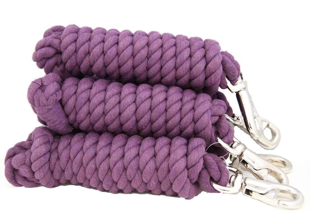 AJ Tack 10 Foot Cotton Lead Rope with Bull Snap - Set of 5