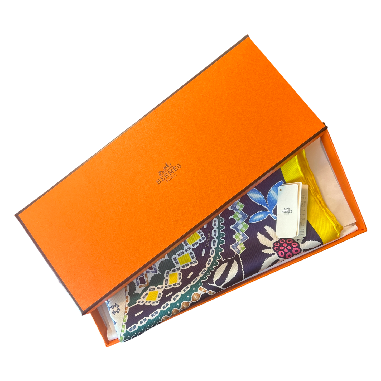 En Attendant Ulysse Framed Vintage Silk Scarf 24"