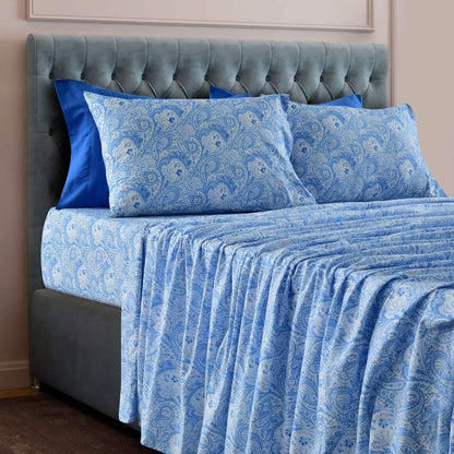 6 Piece Paisley Printed Sheet Set Bed Sheets Deep Pocket Bedding