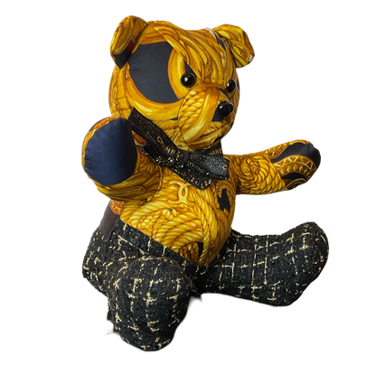 CC Logo Vintage Silk Scarf Tender Teddy Bear