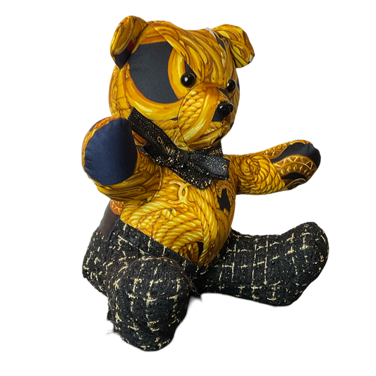 CC Logo Vintage Silk Scarf Tender Teddy Bear