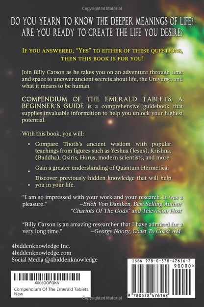 Compendium Of The Emerald Tablets by Carson, Billy