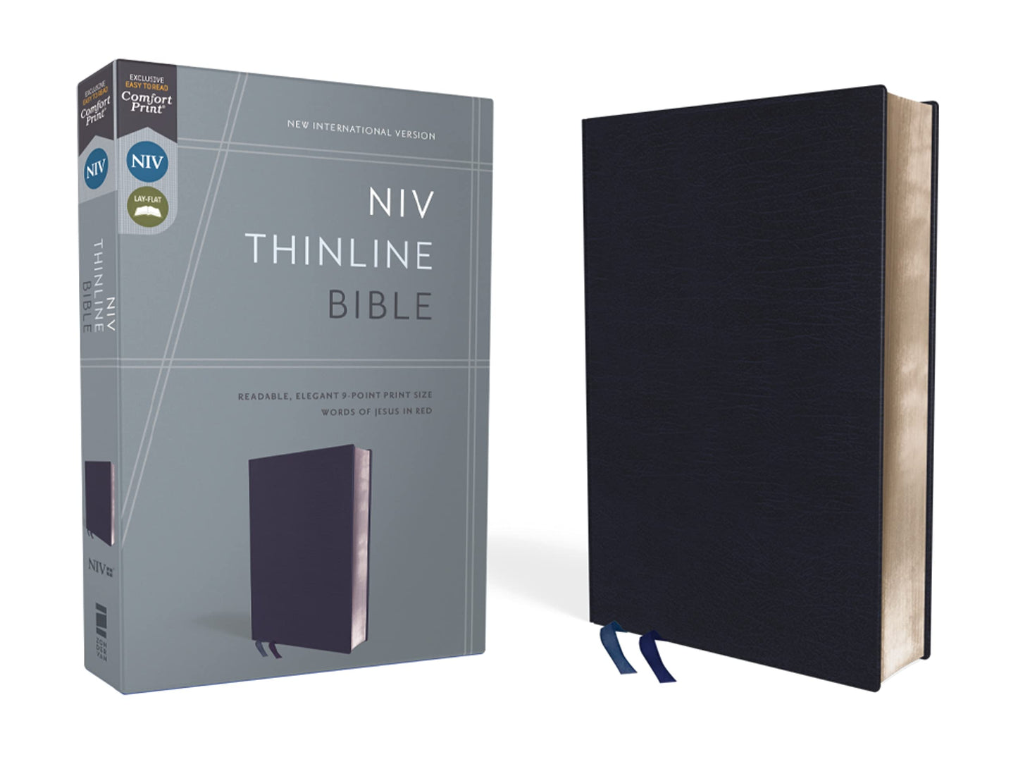 NIV, Thinline Bible, Bonded Leather, Navy, Red Letter, Comfo