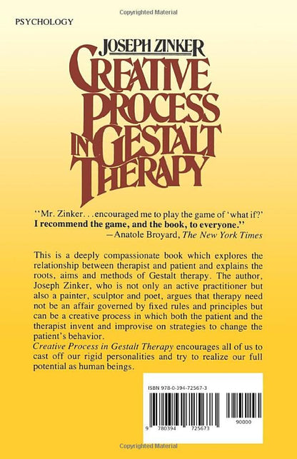 Creative Process in Gestalt Therapy by Zinker, Joseph