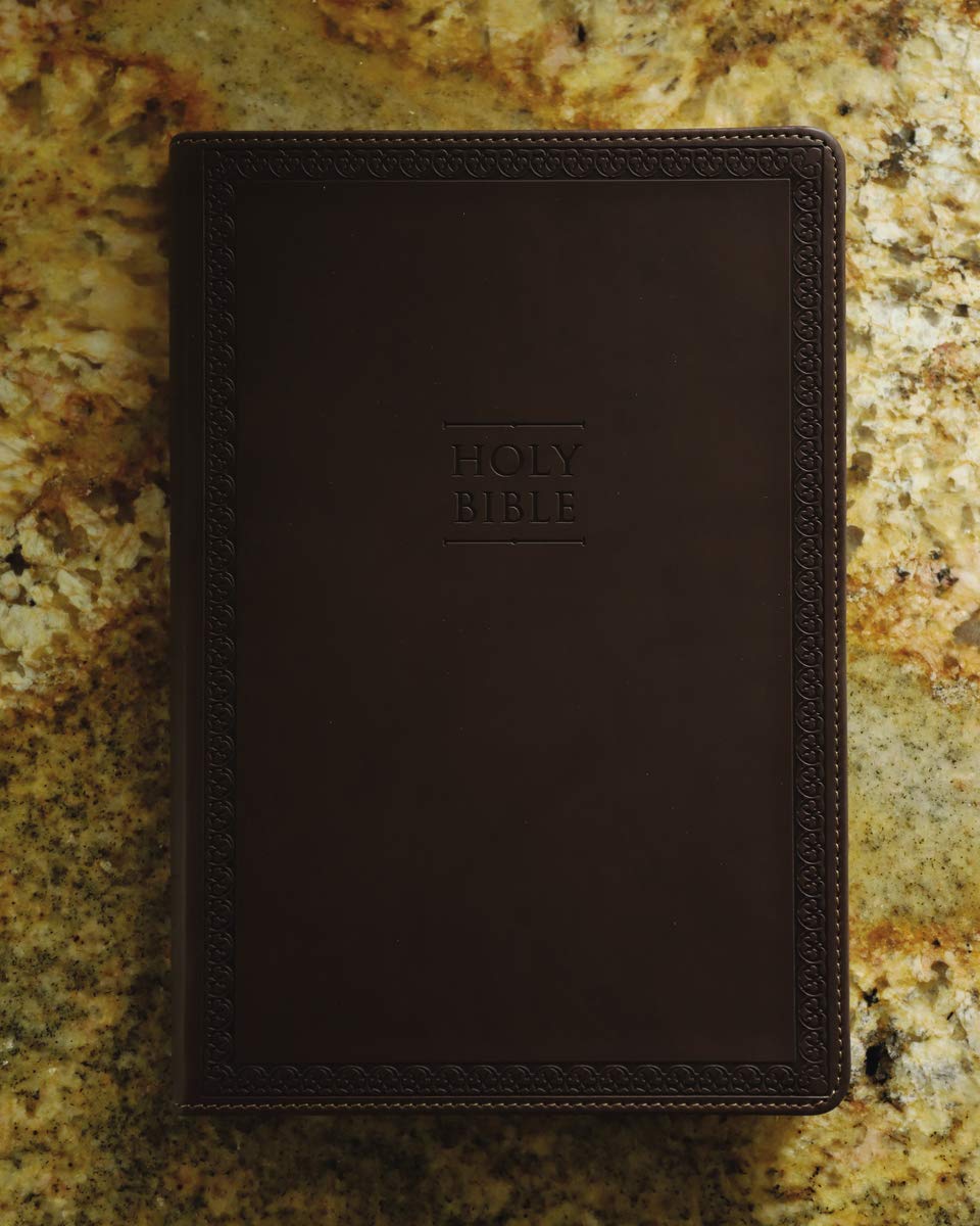 NIV, Value Thinline Bible, Large Print, Leathersoft, Brown,