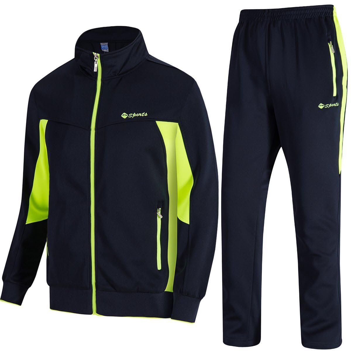 TBMPOY Men's Tracksuits Sweatsuits for Men Sweat Track Suits 2 Piece Casual Athletic Jogging Warm Up Full Zip Sets