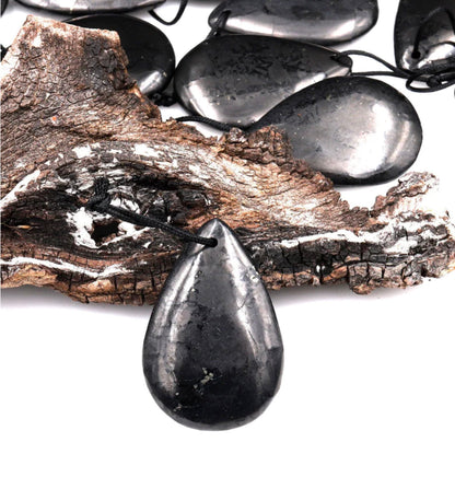 SHUNGITE PENDANTS! HURRY WHILE SUPPLIES LAST! - EMF Protection - Hand Cut Genuine Natural Shungite Pendant High Quality Black Lustrous Gemstone from Russia