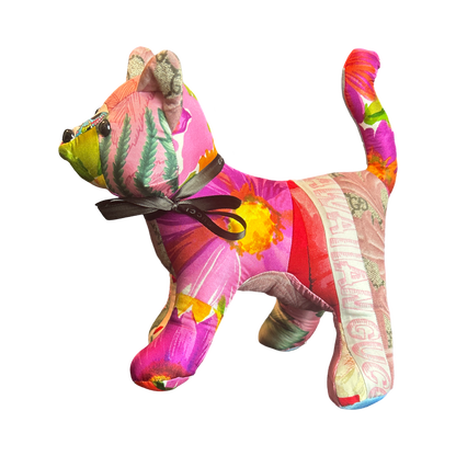 Vintage Silk Scarf Charming Kitten