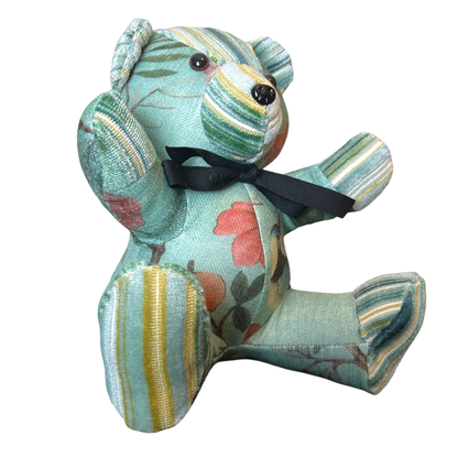 Chinoiserie Tree of Life Vintage Silk Scarf Tender Teddy Bear