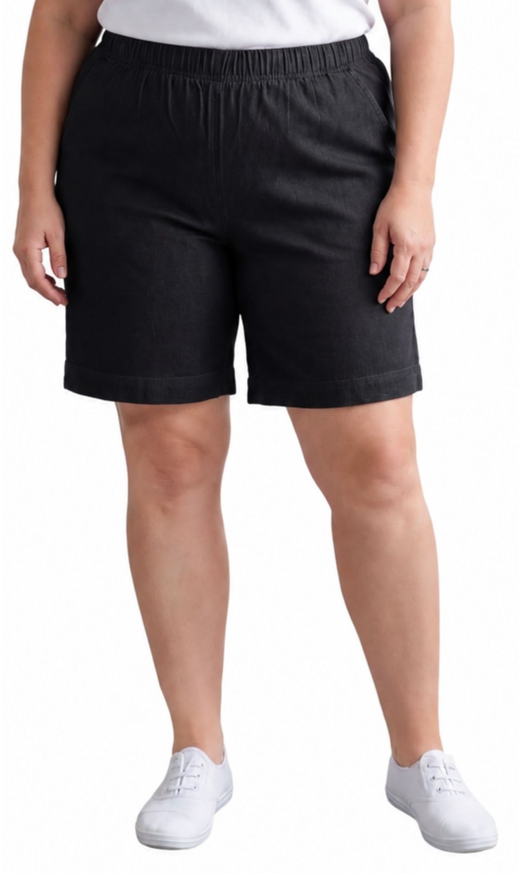 Women's Pull-On Denim and Twill Shorts — Stretch Waist No Zipper