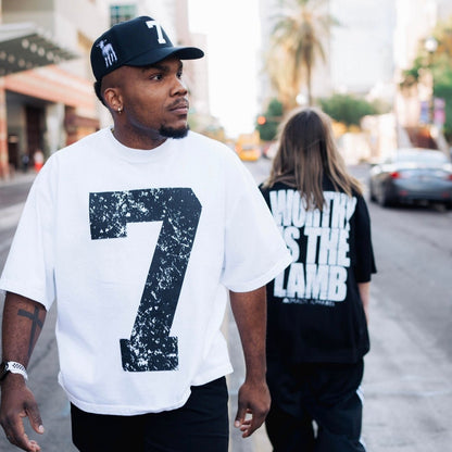 70x7 Drop Shoulder Tee (Super Oversized) - White