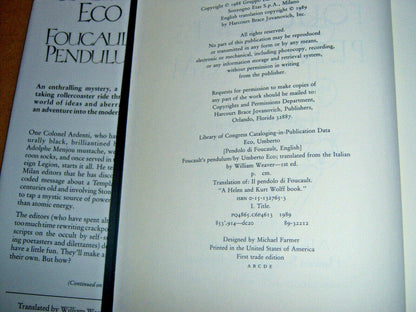 Foucault's Pendulum by Eco, Umberto