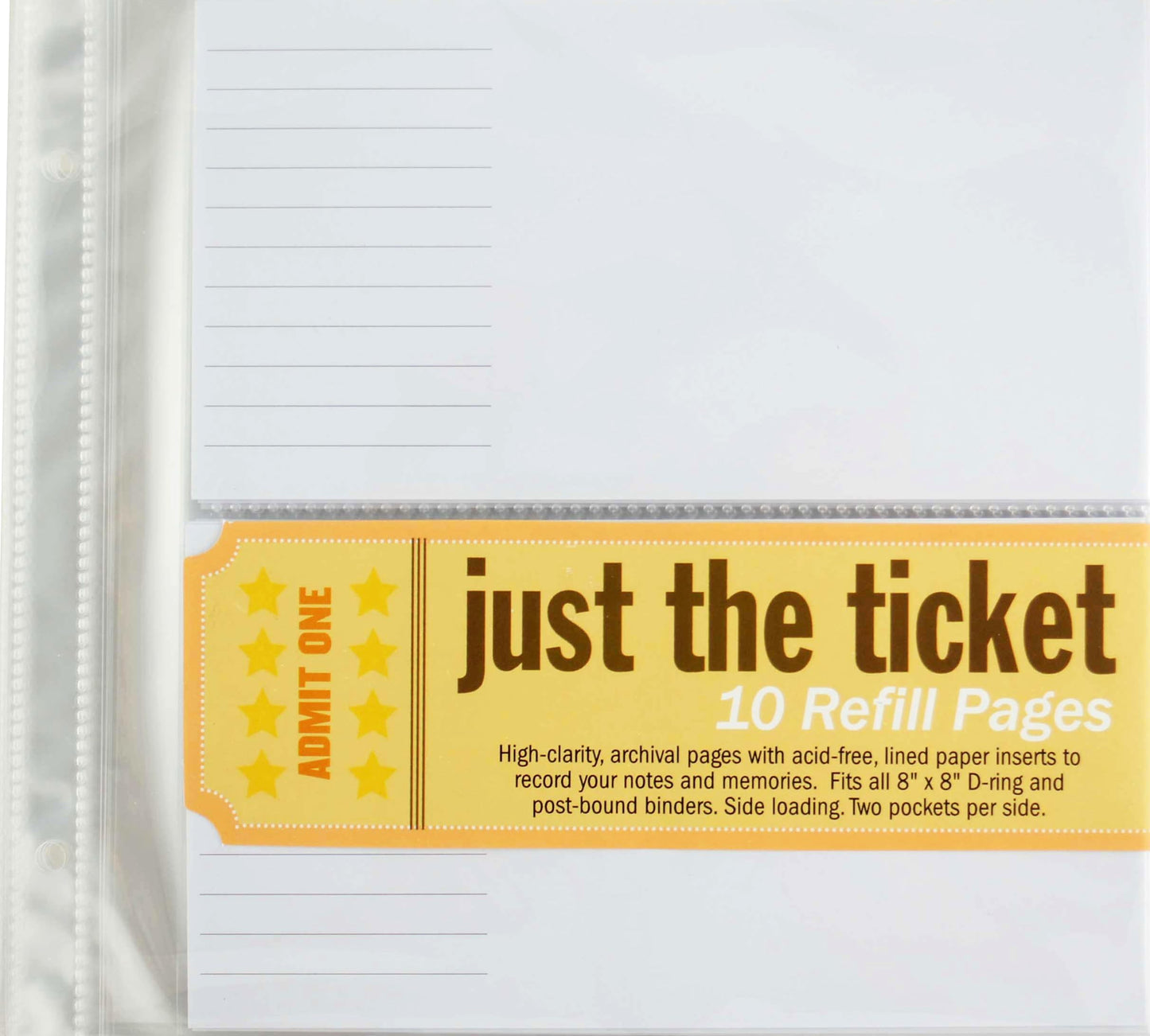 Just the Ticket Refill Sheets (8 inch x 8 inch refill) by Pe