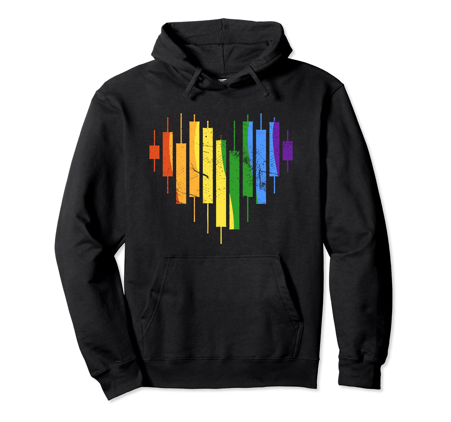 Candlestick Trading Charts Rainbow Flag Hoodie - Unique Graphic Men Women
