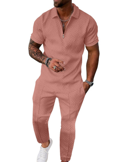 UOUA Mens Sweat Suits Set Tracksuit 2 Piece Outfits Short Sleeve Casual Sweatshirt & Loose Jogging Pants